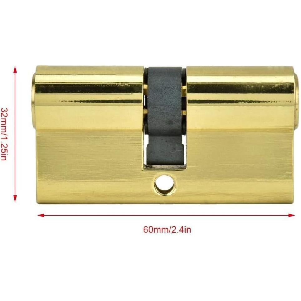 Sonew 60mm Copper Dual Open Lock Cylinder Anti-Theft Door Lock Cylinder with Keys Strong and Wear Resistant, Not Easy To