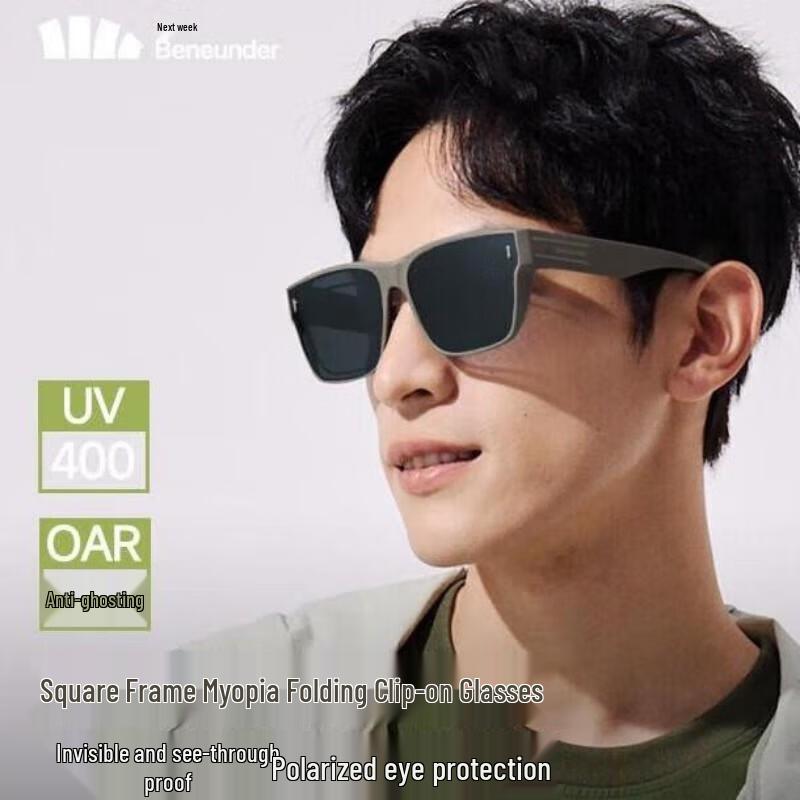 Beneath the Banana Tree FD498 Foldable Square Anti-UV Over-Glasses Sunglasses