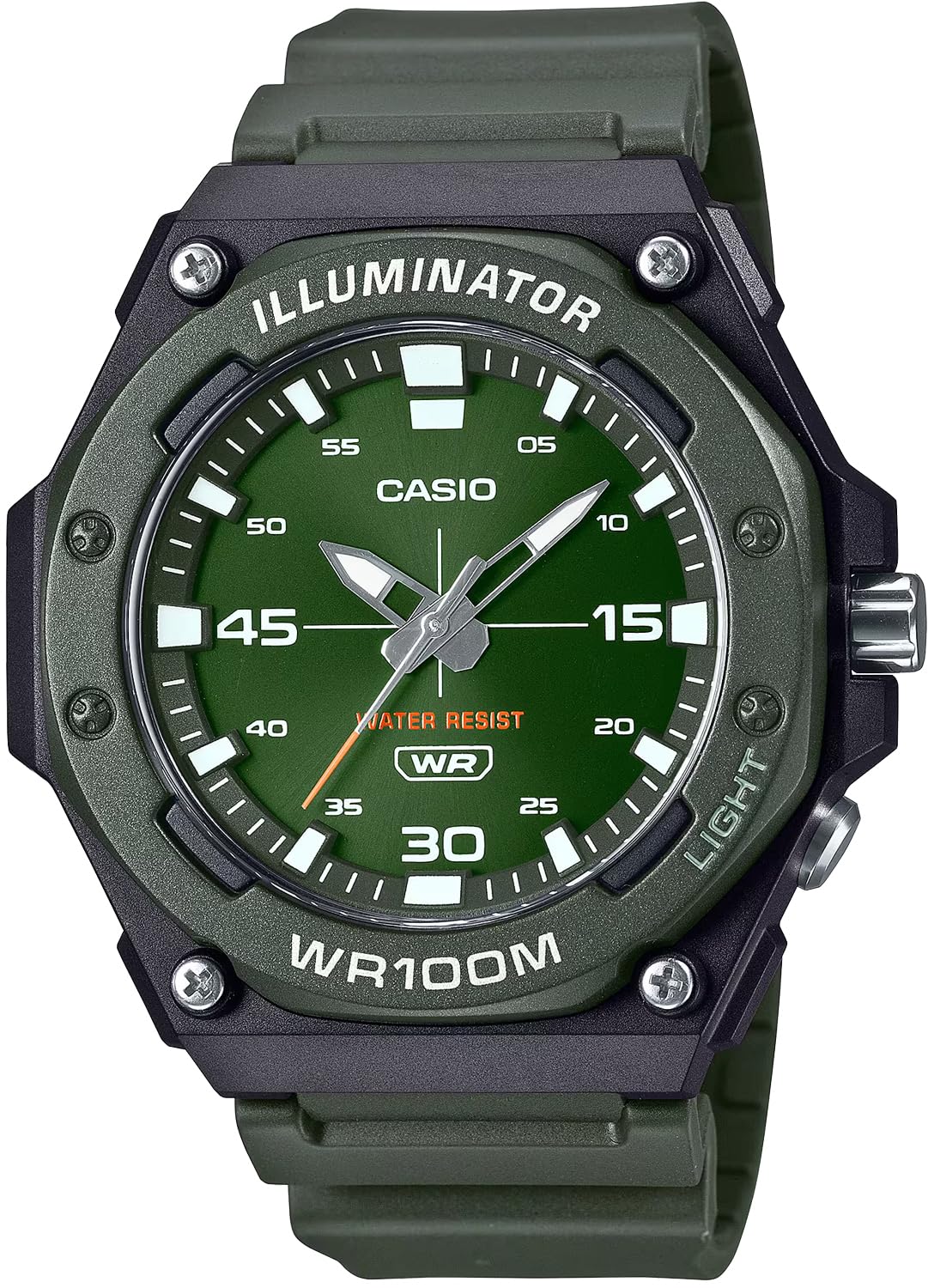 

CASIO Стандартные аналоговые кварцевые часы со светодиодной подсветкой зеленого цвета Overseas Модель [Casio] MW-620H-3AV Мужские [Товар]