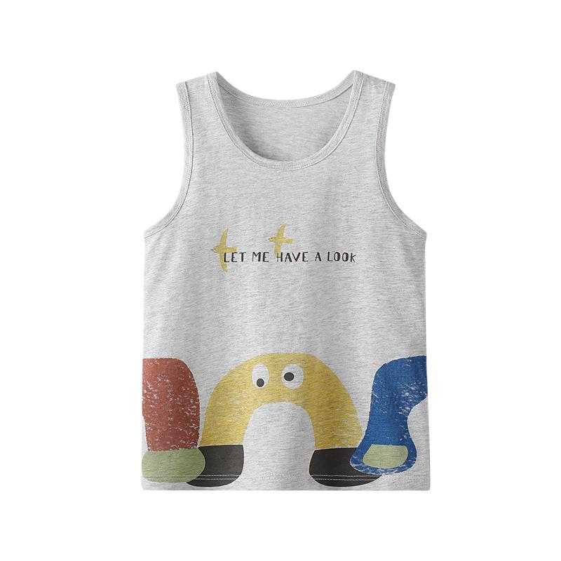 Yingbolun Boys' Pure Cotton Tank Top Thin Edition