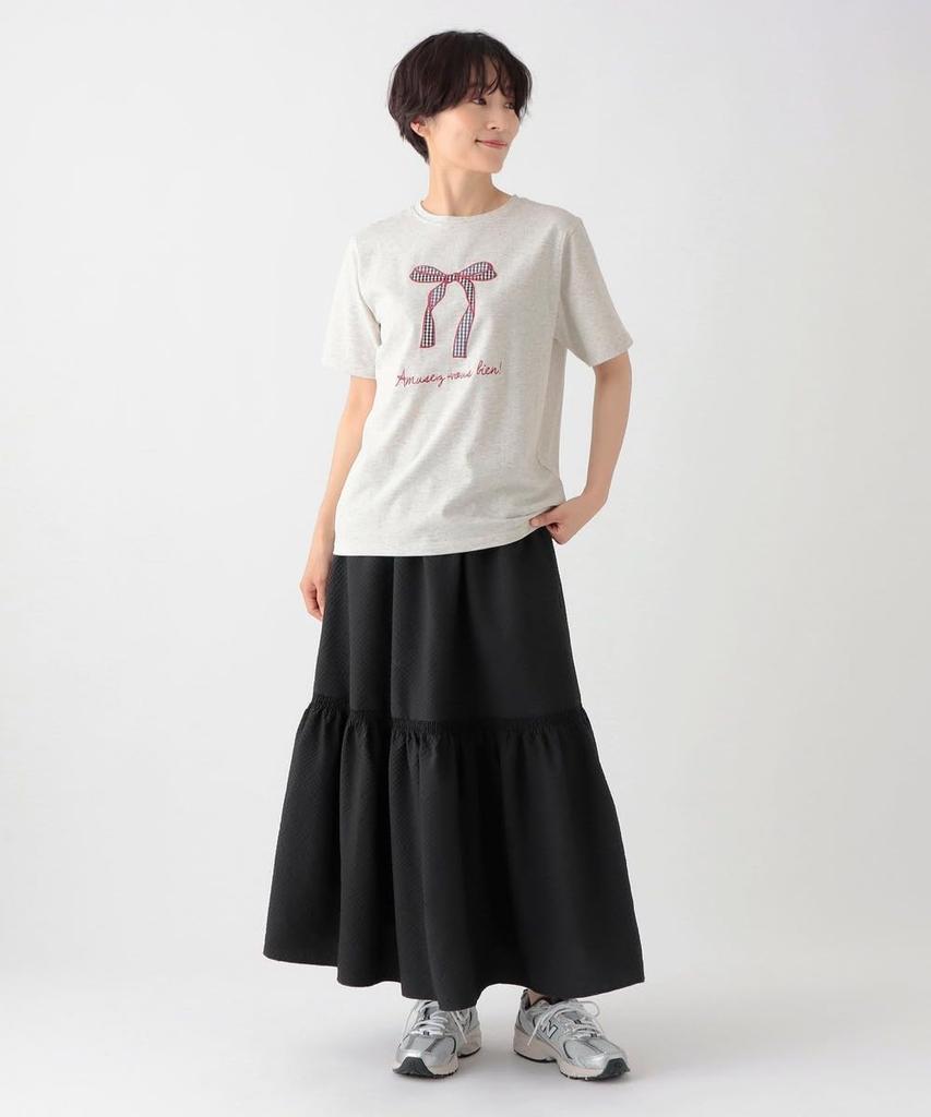 Afternoon Tea Living Skirt JN88 Shirred Panel Skirt, Size M, Black