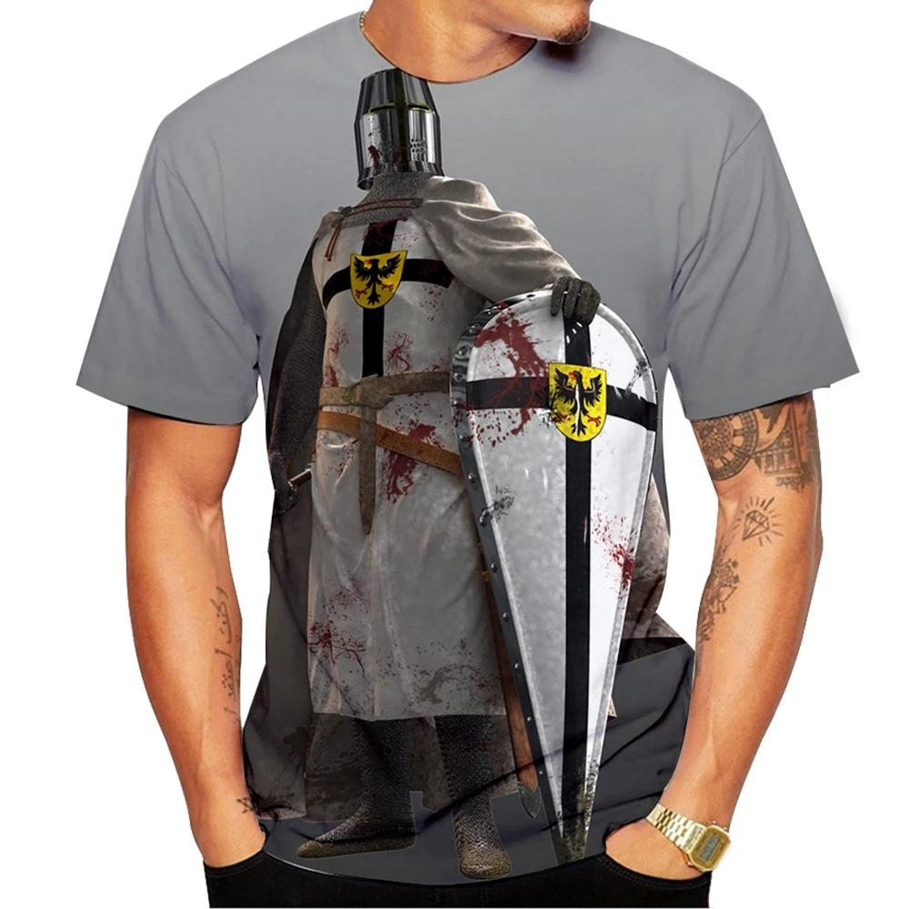 Retro Knights Templar Warrior United Kingdom British UK Britain England Muay Thai MMA Boxing T-shirt 3D Print Unisex Training Fitness Workout Sport
