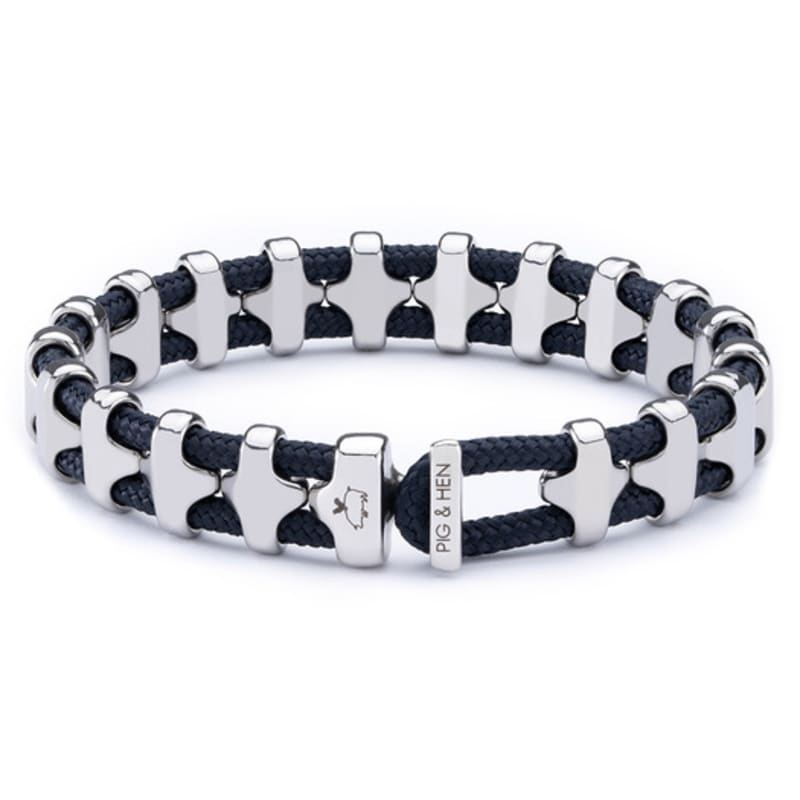 

PIG & HEN Браслет Болд Боб - Темно-синій X Сріблястий ML