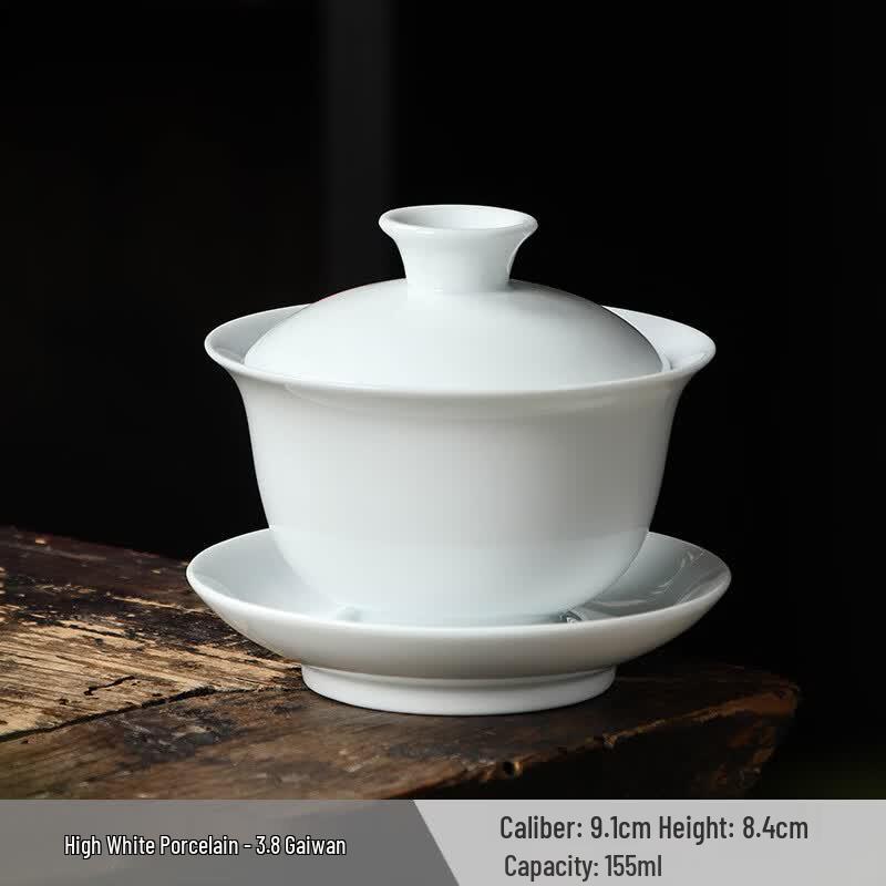 

High White Porcelain Sancai Gaiwan Set