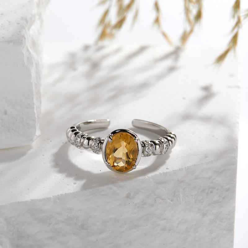 Natural Gemstone Jewelry S925 Sterling Silver With Natural Colored Treasure Ring Women'S Earrings Jewelry