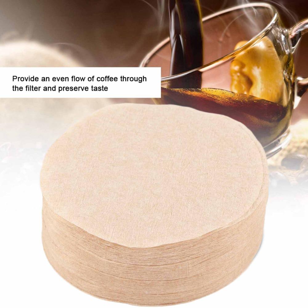 100 PCS Set Unbleached Paper Coffee Filter Paper Odorless Dia. 68mm Replacement Filter Round Shape Dia. 60mm