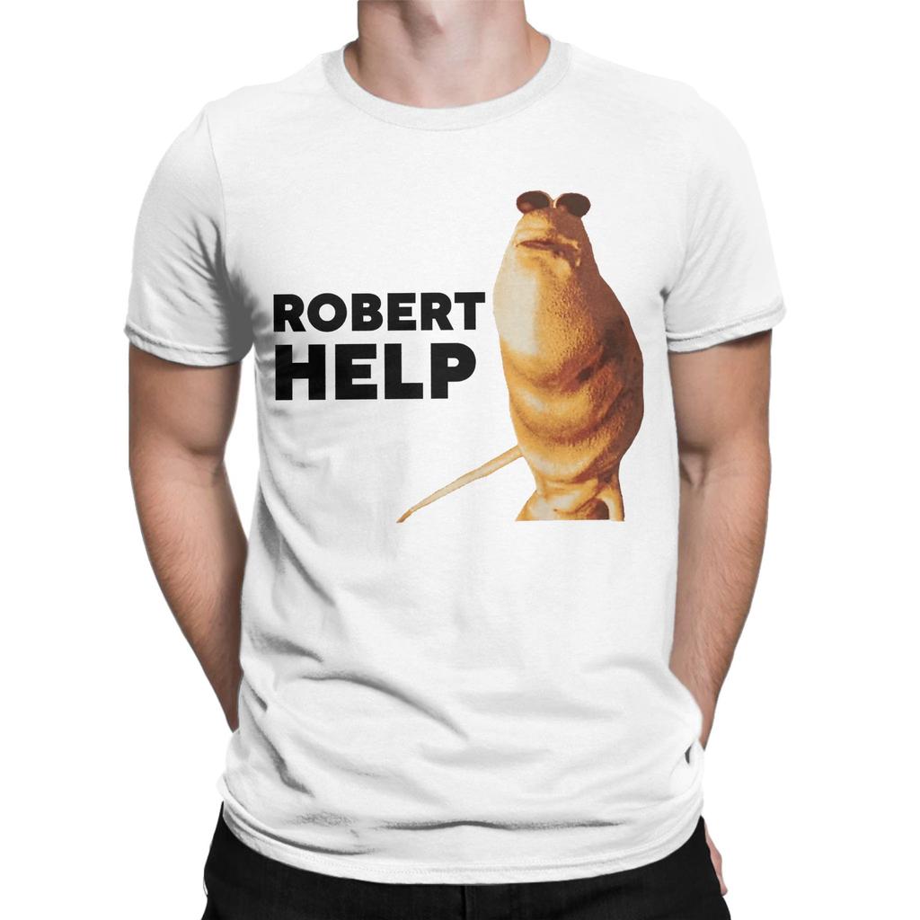 Men's T-Shirts Robert Help Marcus The Worm Novelty 100% Cotton Tee Shirt Short Sleeve  T Shirts Crew Neck Clothes Birthday Gift
