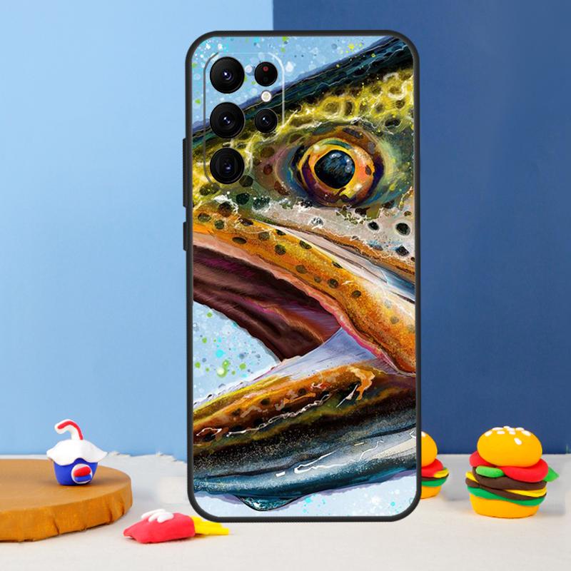 Trout Fishing Phone Case For Samsung Galaxy S25 Ultra S9 S10 S20 S21 S22 Plus S23 FE S24 Ultra Cover Coque