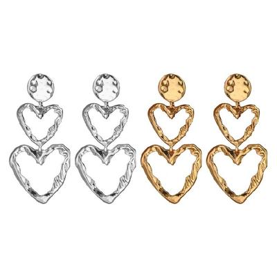 Strukturierte Metall-Liebesohrringe Komfortabler Sitz Modisches Design Ohrschmuck Vielseitiger Schmuck für Tag und Abend
