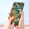 Moon Sun Phone Case For iPhone 17 16 15 Pro Max 11 12 13 14 7 8 Plus SE 2020 X XR XS Cover Soft Black