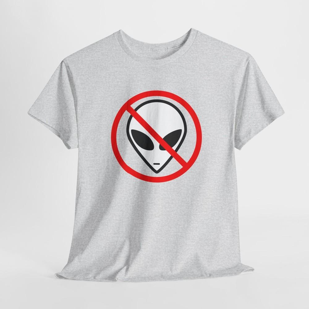 

No Aliens Unisex Tshirt Tops Tee, Space T-Shirt, Sci-Fi Graphic Top, Extraterrestrial Shirt, 4XL