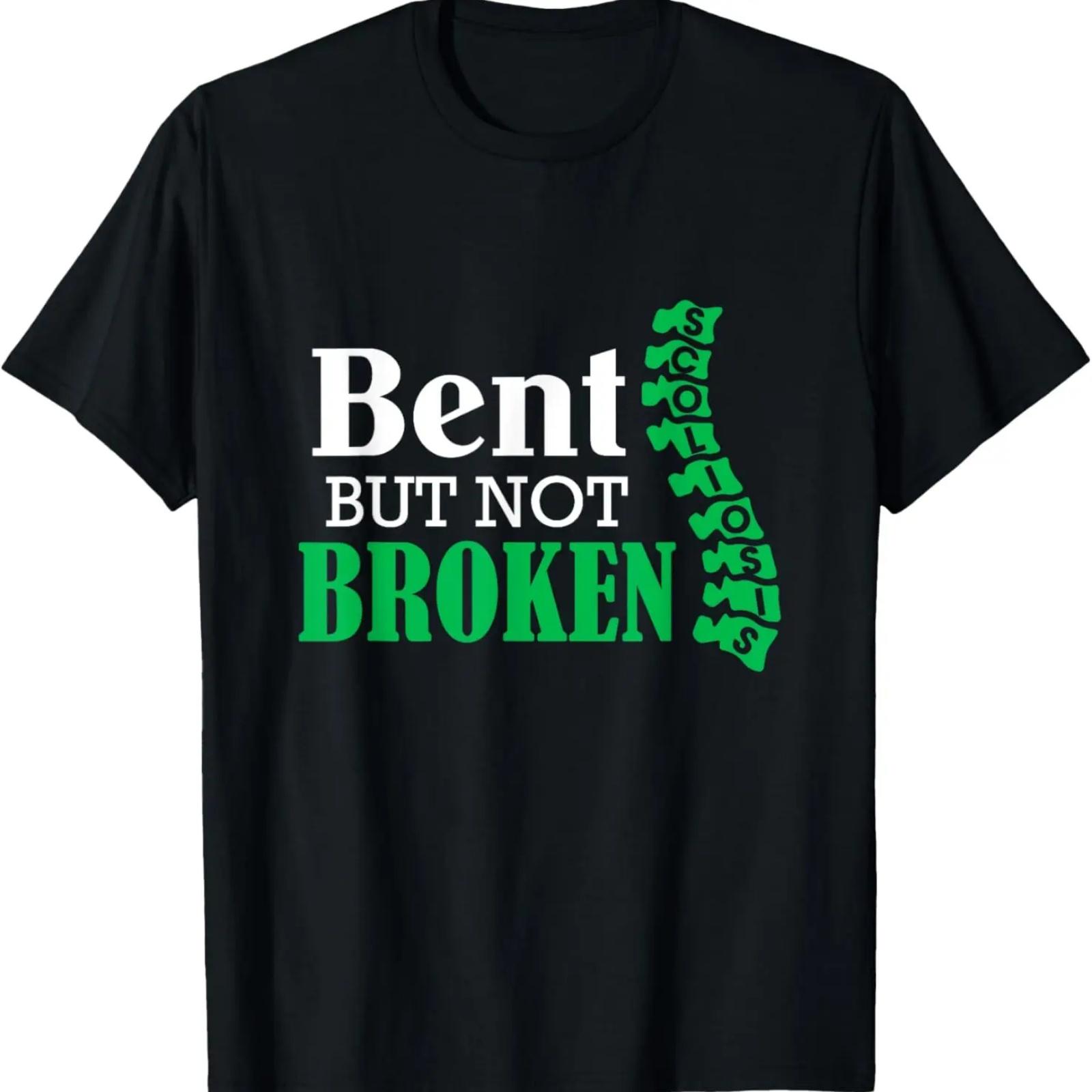 

Bent But Not Broken Scoliosis Warrior Awareness T Shirt T-Shirt XXXXXL чорний