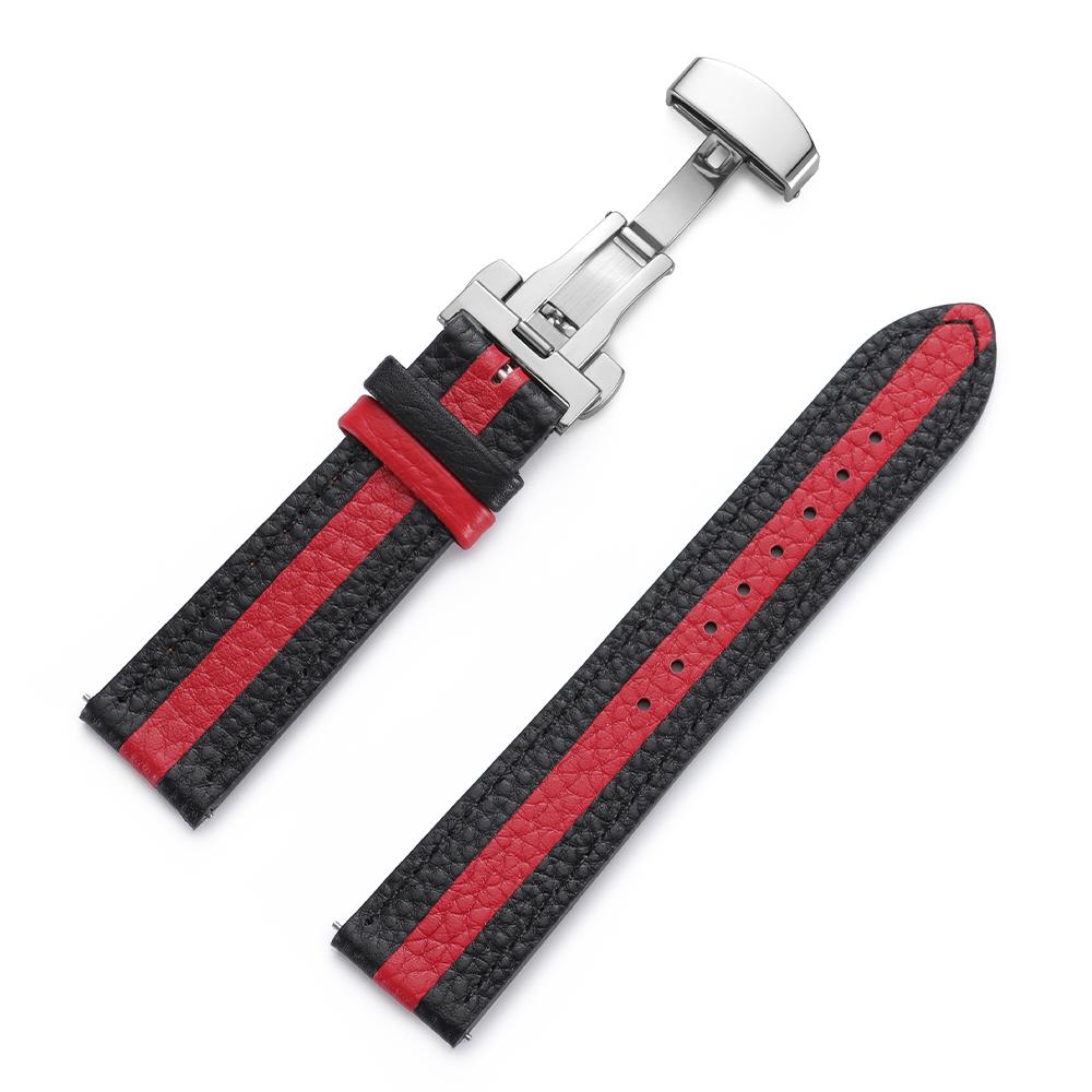 

22mm 20mm Genuine Calfskin Leather Watchband for Omega Business Watch Band for Seiko Butterfly Buckle Stitching Colorful Strap 20mm