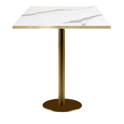70 X 70 Cm Bistro-style High Table, Rome Model, Dark Gold Base