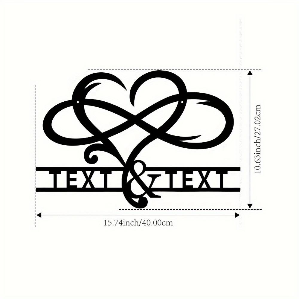 1pc Custom Metal Love Knot Wall Art, Personalized Couple Name Sign, Romantic Gift for Home, Office & Wedding, No Battery, Wall Decor