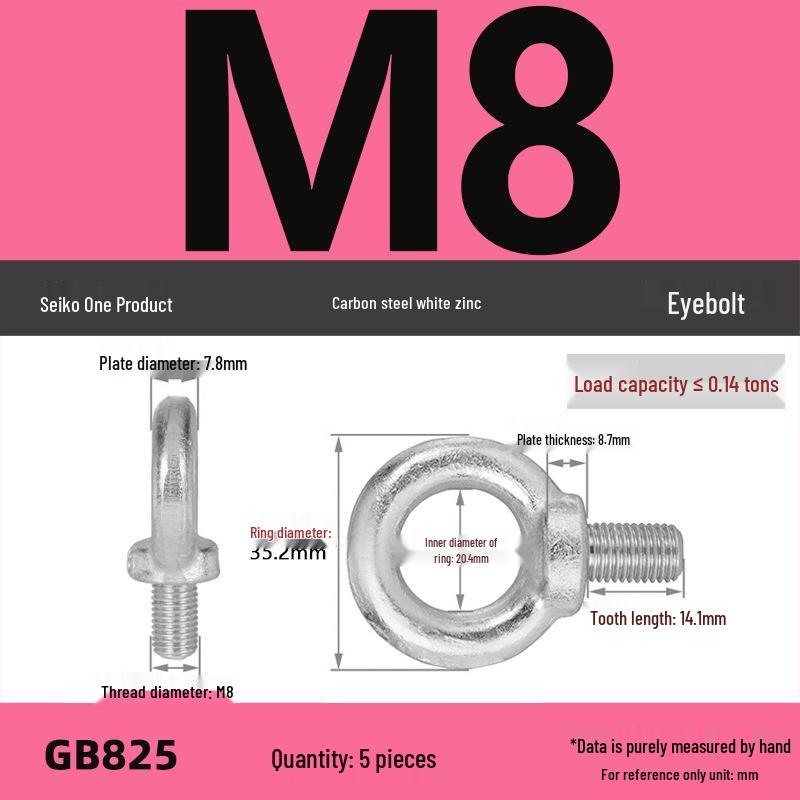 Lifting Eye Bolt Collection: Galvanized M8 & M10 with Ring for Mold