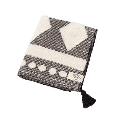 Toalha de Rosto Kusubashi Mon Ori Imabari BOHO Gaze Felpuda Preta 1-67489-31-BK