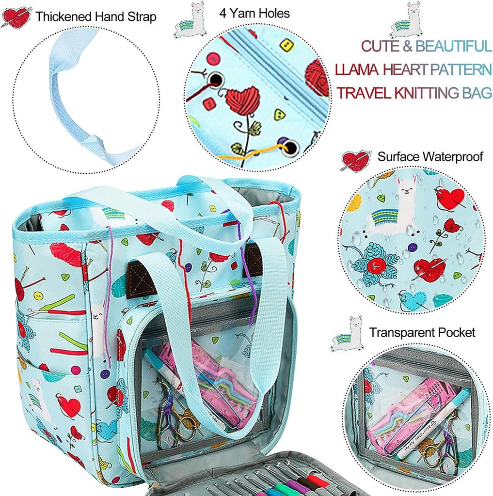 Oxford Knitting Storage Bag – Multi-Functional Dustproof Yarn Organizer for Hooks & Craft Supplies