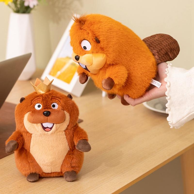 Hot High Quality Adorable Crown Beaver Anime Hoppers Plush King Georges Tom Lizard Soft Stuffed Animal Beaver Plushie Doll Toy