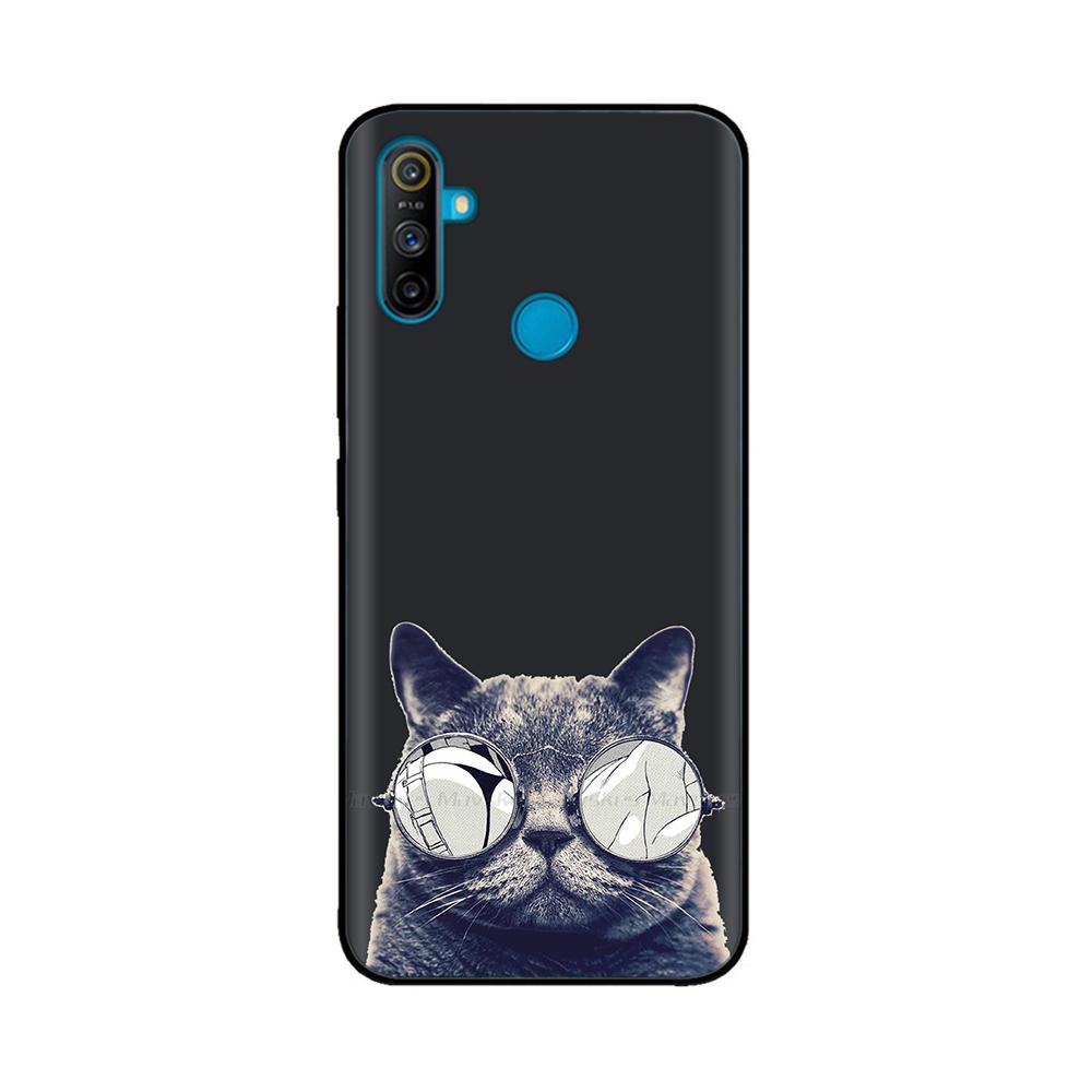 Etui do Realme C3 Miękkie Czarne Silikonowe TPU Wzór Tylna Klapka Do OPPO Realme C3 RMX2020 C 3 RealmeC3 Malowane Etui na Telefon Fundas