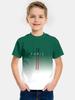 Kids Clothes Gradient Paris Printed T-Shirt Summer Outdoor Boys Girls 2-10Y Casual Short Sleeve Fashion Trend Street Child Top