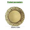 Assiette de présentation dorée en plastique décorative assiette de service fête dîner plateau de service mariage Noël banquet organisateur de table