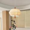 2026 Japanese Pendant Lights Solid Wood Woven Fabric Living Room Bedroom Study Zen Restaurant Interior Decoration Chandelier Hot