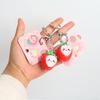 Kawaii 3D Strawberry Keychain Cute Fruit Key Ring 1Pcs Fashion Bag Pendant Charm for Teen Girls Backpack Decor