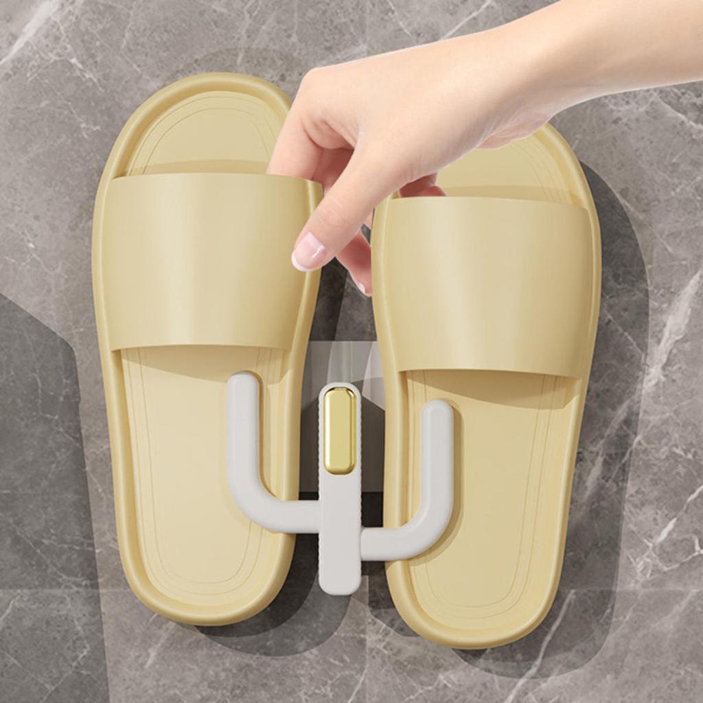 Slipper Rack Self-adhesive Bathroom Simple Hook Toilet Drainage Rack Wall Mounted Stand Bedroom Storage Hook Shoe Drying Rack