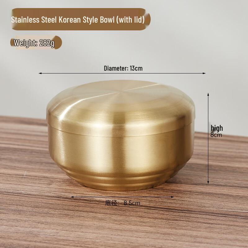 ZISIZ 304 Double-Layer Stainless Steel Rice Bowl Set
