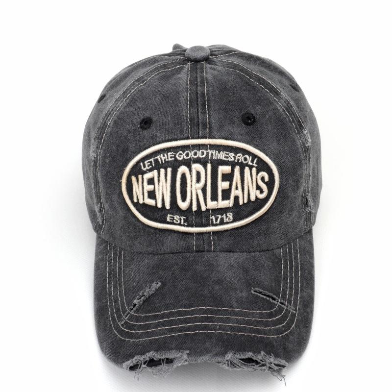 Unisex Washed Cotton Baseball Cap Letter Embroidered Vintage Snapback Hat Men And Women Streetwear Outdoor Sports Hats