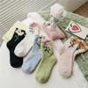 6Pairs Thickened Floor Plush Socks Winter Warm Socks Women Sweet Coral Fleece Socks  For Female Men