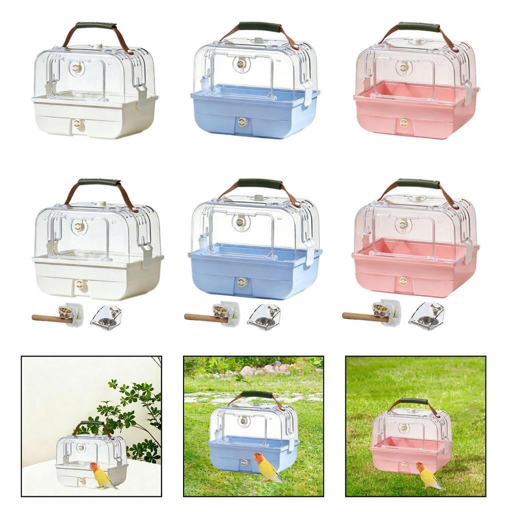 Bird Travel Carrier Pet Supplies, Ventilation, Outdoor Use, with Carry Handle Portable Parrot Cage for Conures, Budgies Finches