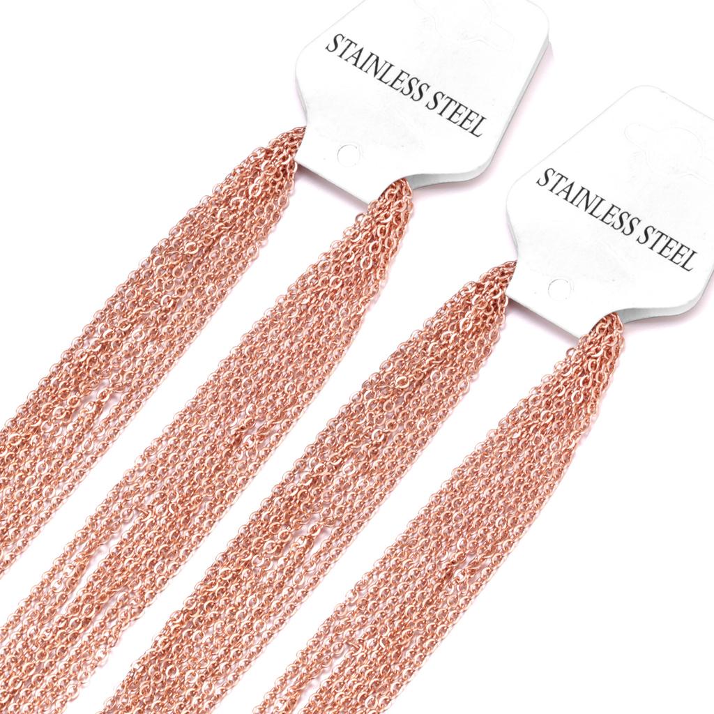 Stainless Steel Chains DIY Jewelry Making O-Chain Necklace 10pcs/Lots 1.5/2MM Woman Accessories Choker 18K Golden