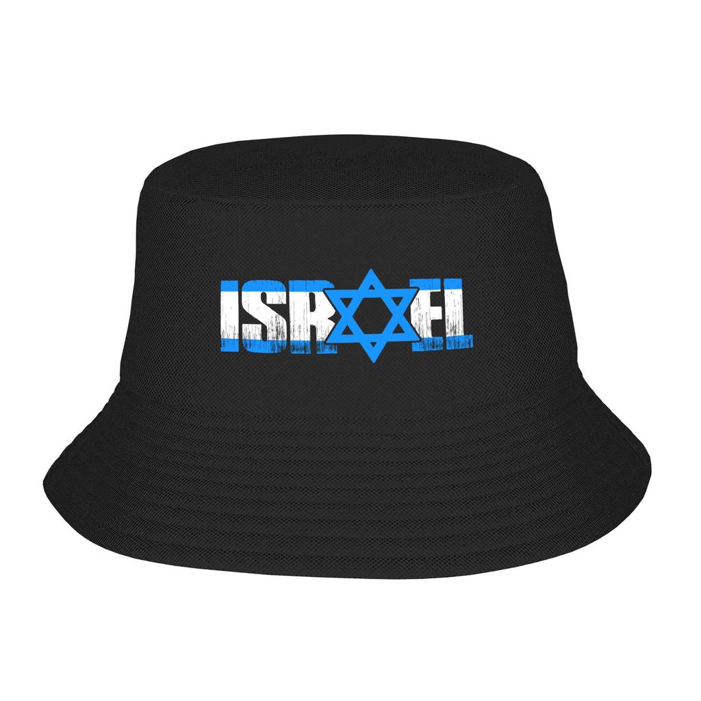 Custom Israel National Emblem Coat Of Arms Bucket Hat for Women Unisex Print Summer Beach Sun Camping Cap