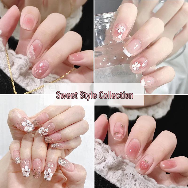 

Нежные осветляющие наклейки для ногтей Sweet Girl - Съемные и носимые накладные ногти