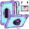 For iPad A16 11 Inch (2025)/iPad 10.9 Inch 10th Gen Shockproof Case, Built-in Pencil Holder, Tri-fold Stand, Clear Back, Black