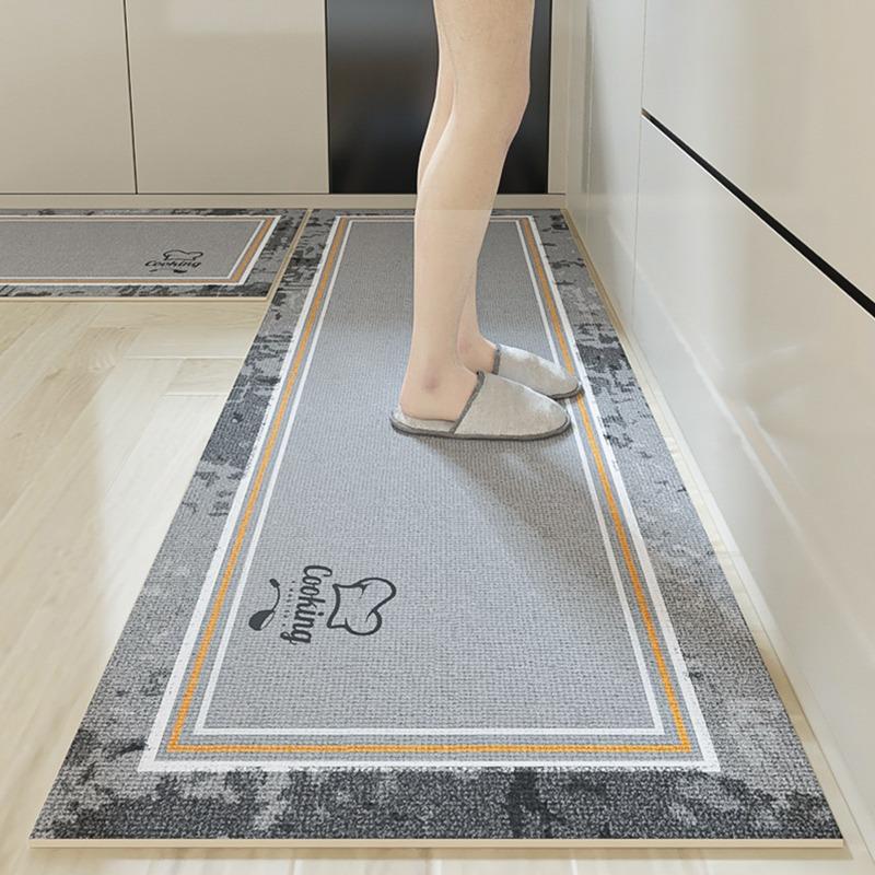 Kitchen Floor Mat Pvc Waterproof Leather Carpet Dirt-resistant Carpets Long Foot Mats Non-slip Oil-proof Modern Home Decor Rug