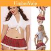 Women Sexy Lingerie Schoolgirl Student Uniform Cosplay Underwear Dress Lace