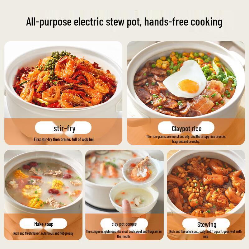 Joyoung 3L Ceramic Electric Slow Cooker CN plug (adapter included)