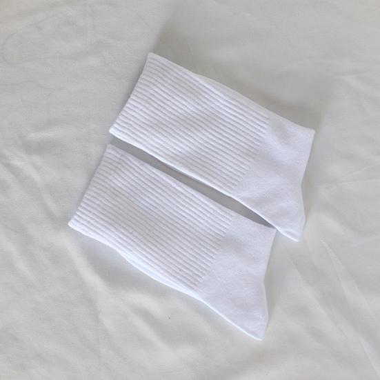 5 Pairs Cotton Crew Socks Stretchy Casual Calf Socks Ribbed