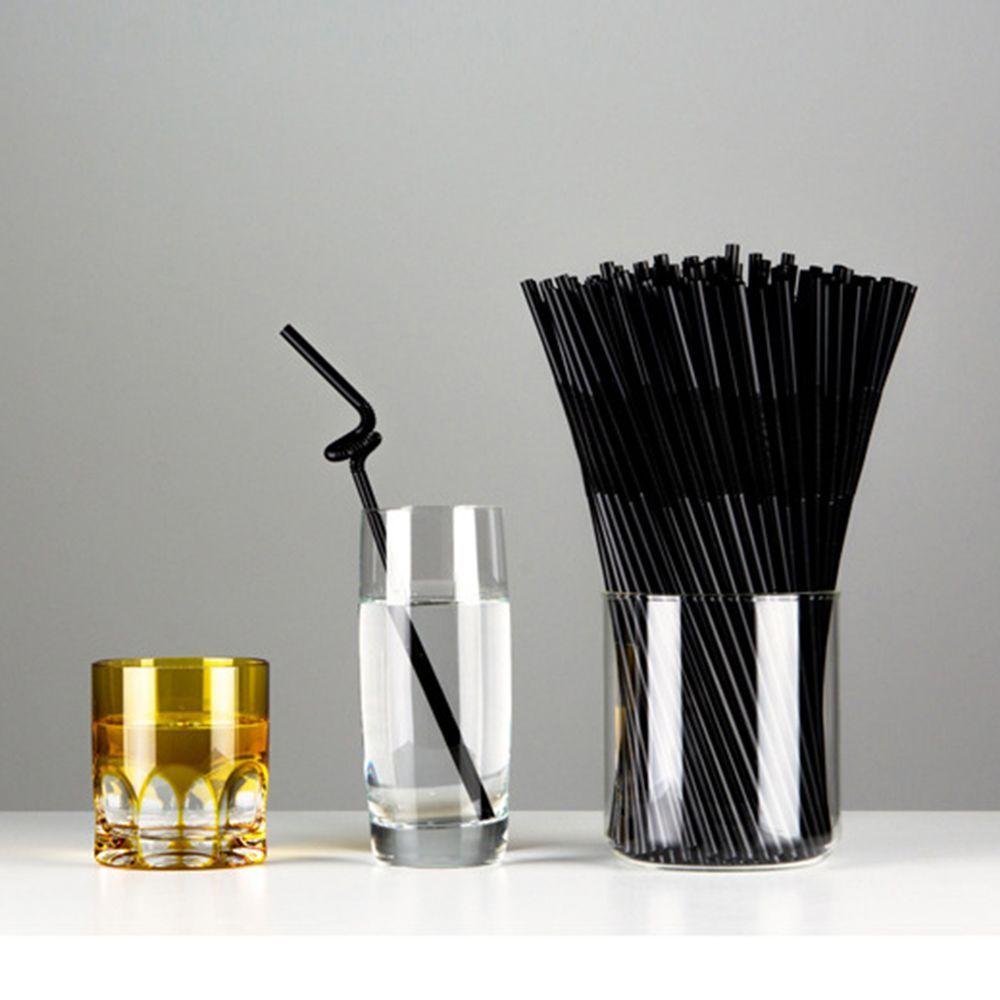 

Colorful Black Disposable Home Wedding Straight Bar Long 100pcs Party Plastic Fruit Juice Straws чёрный