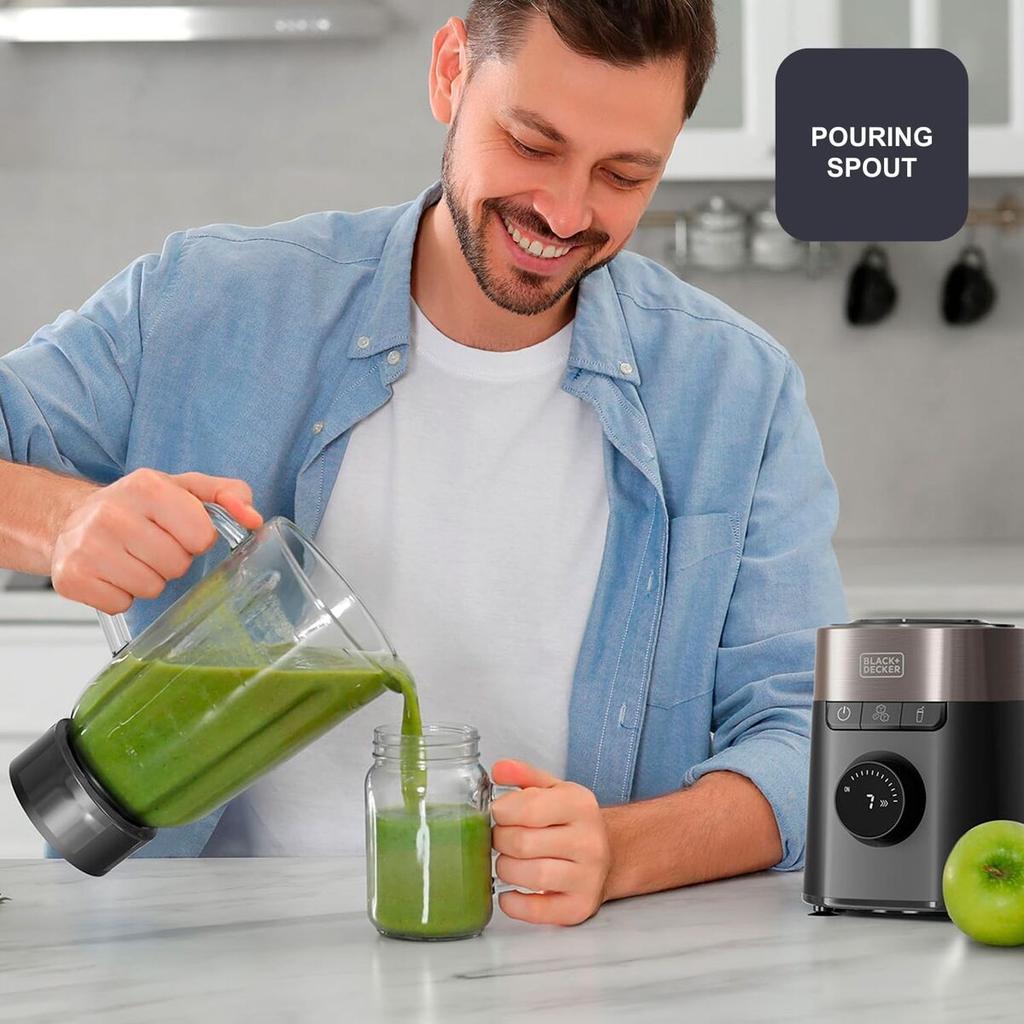 Black+Decker BXJB1201E Blender 2200W 2.2L Glass Jar Black