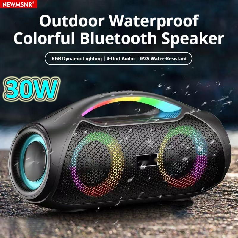 80W High Powerful Bass RGB Light Bluetooth Speaker Portable 9D Surround Sound Waterproof Wireless Subwoofer Boombox Home Karaoke