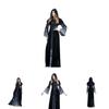 Stylish Halloween Vampire Long Dress With Flattering Fit For Witch Role-playing