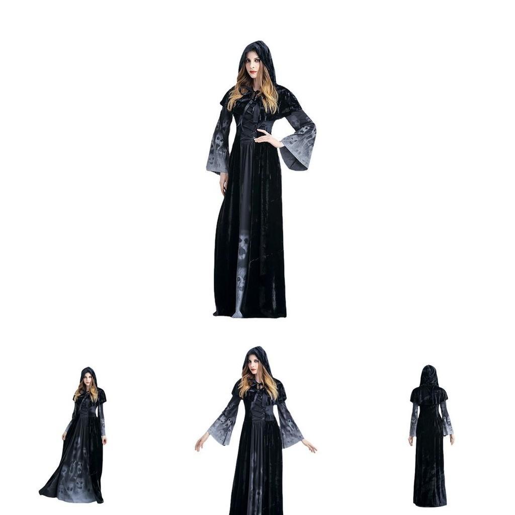Stylish Halloween Vampire Long Dress With Flattering Fit For Witch Role-playing