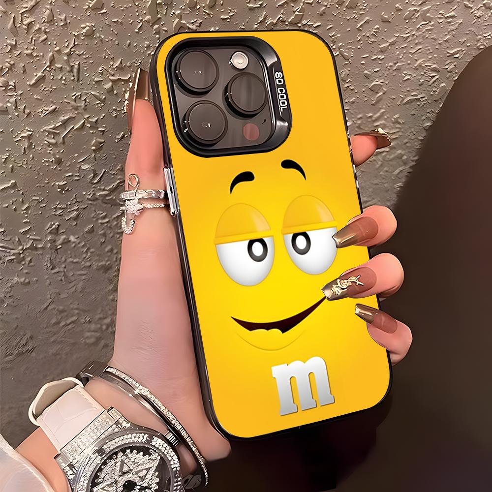 Custodia per Telefono al Cioccolato M&MS Per IPhone17 Air 16 15 14 Plus 13 12 11 Pro XS Max Bumper Case Argento Nero