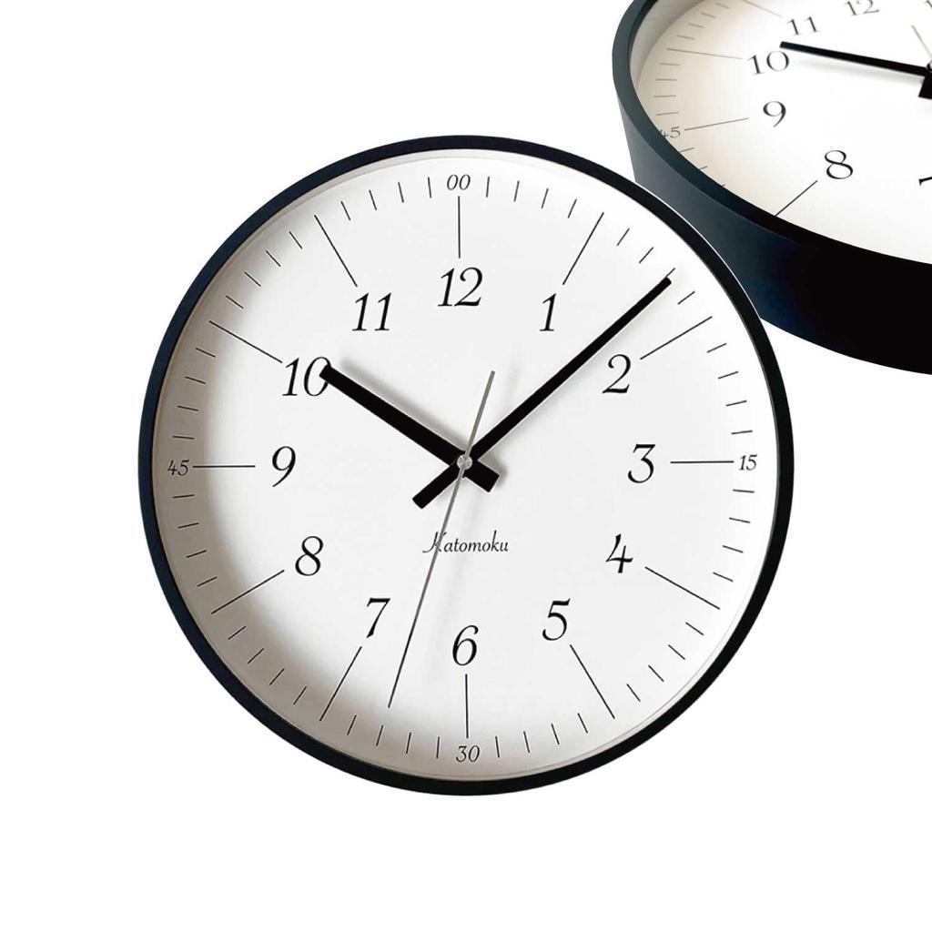 KATOMOKU Plywood Clock 18 Black Wall Clock with Continuous Second Hand km-110BK 304mm (quartz Clock)
