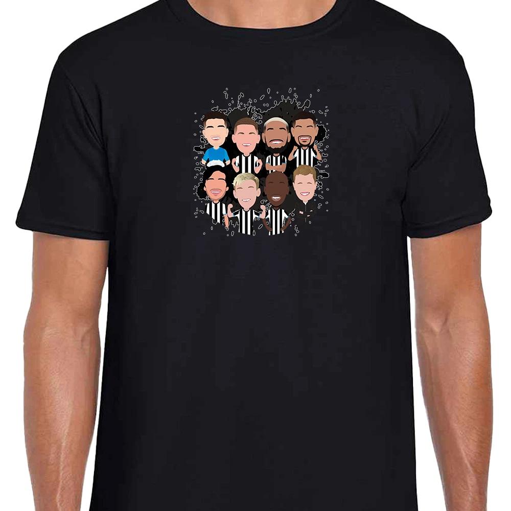 Newcastle 2025-26 Vector Heroes Adult Black T-Shirt Tee S-XXXL Toon Army S