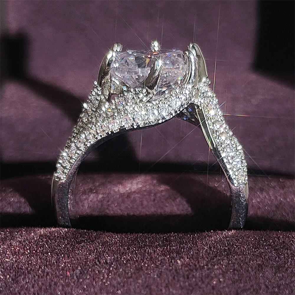 Classic European & American Luxury Six-Prong Cluster Ring – Women's New Style R7851